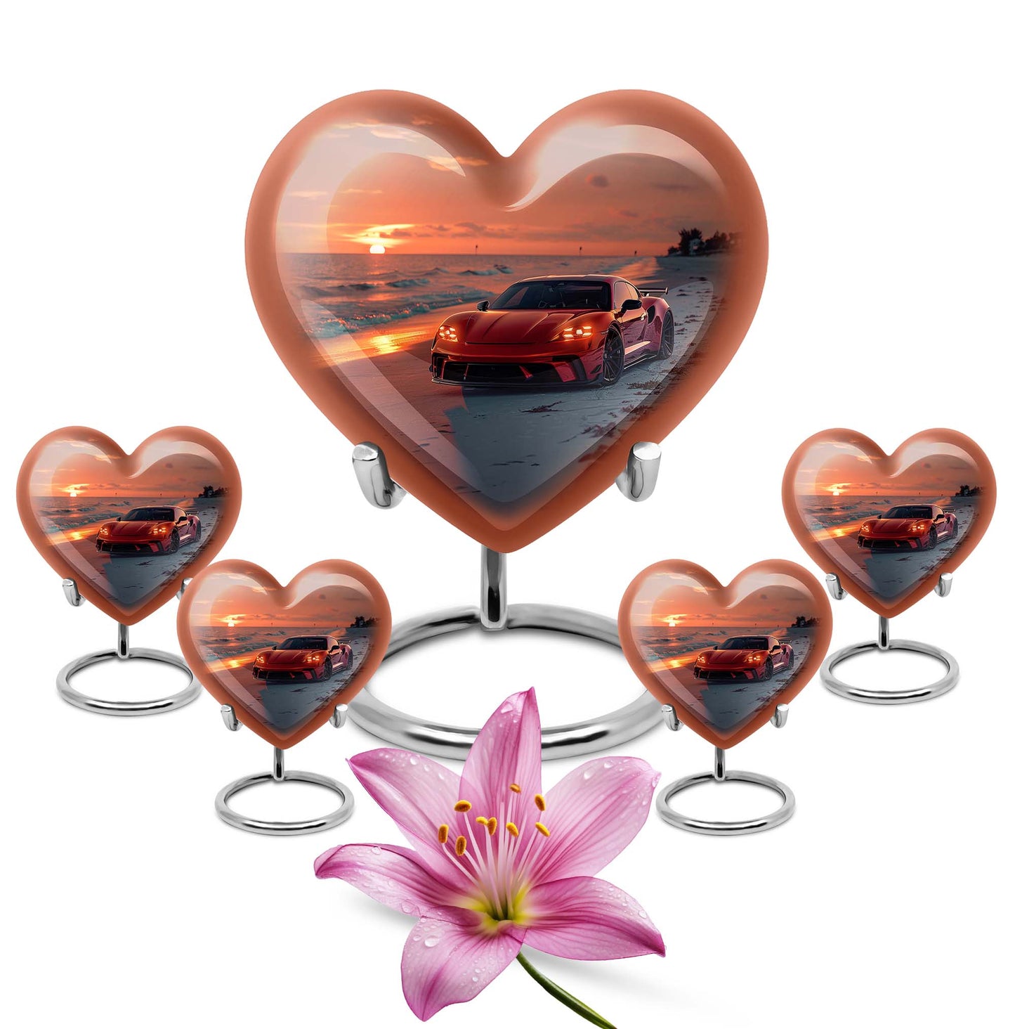 Car Theme Large Urn With 4 Keepsake Urn