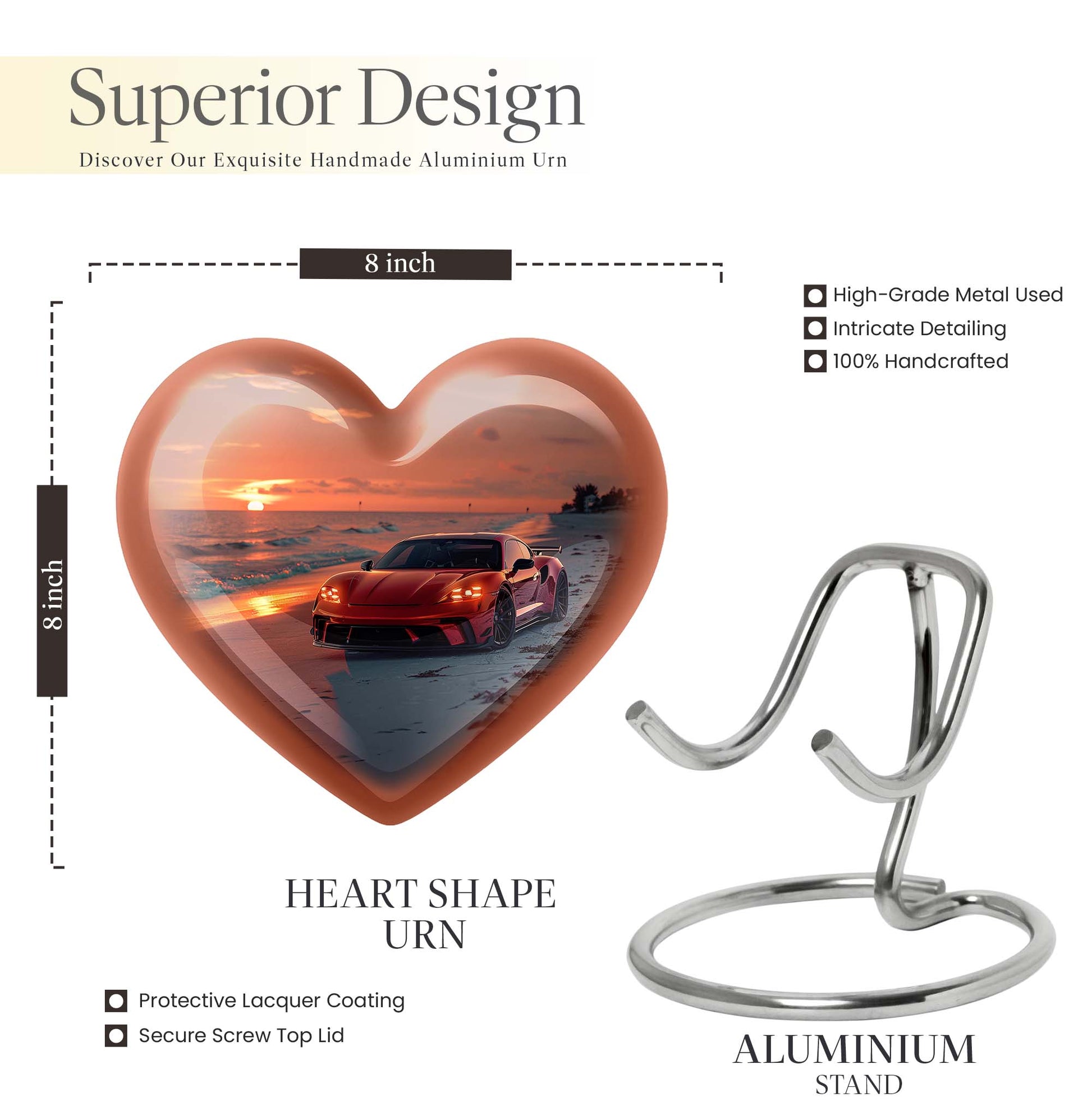 car urn heart design