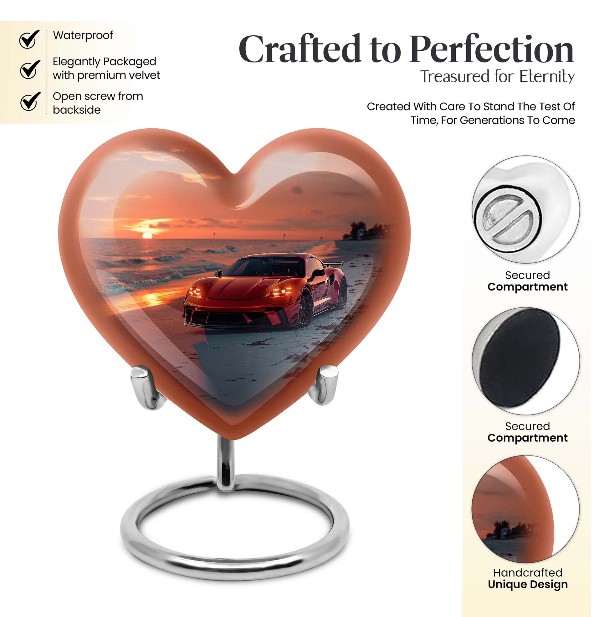 car urn heart design