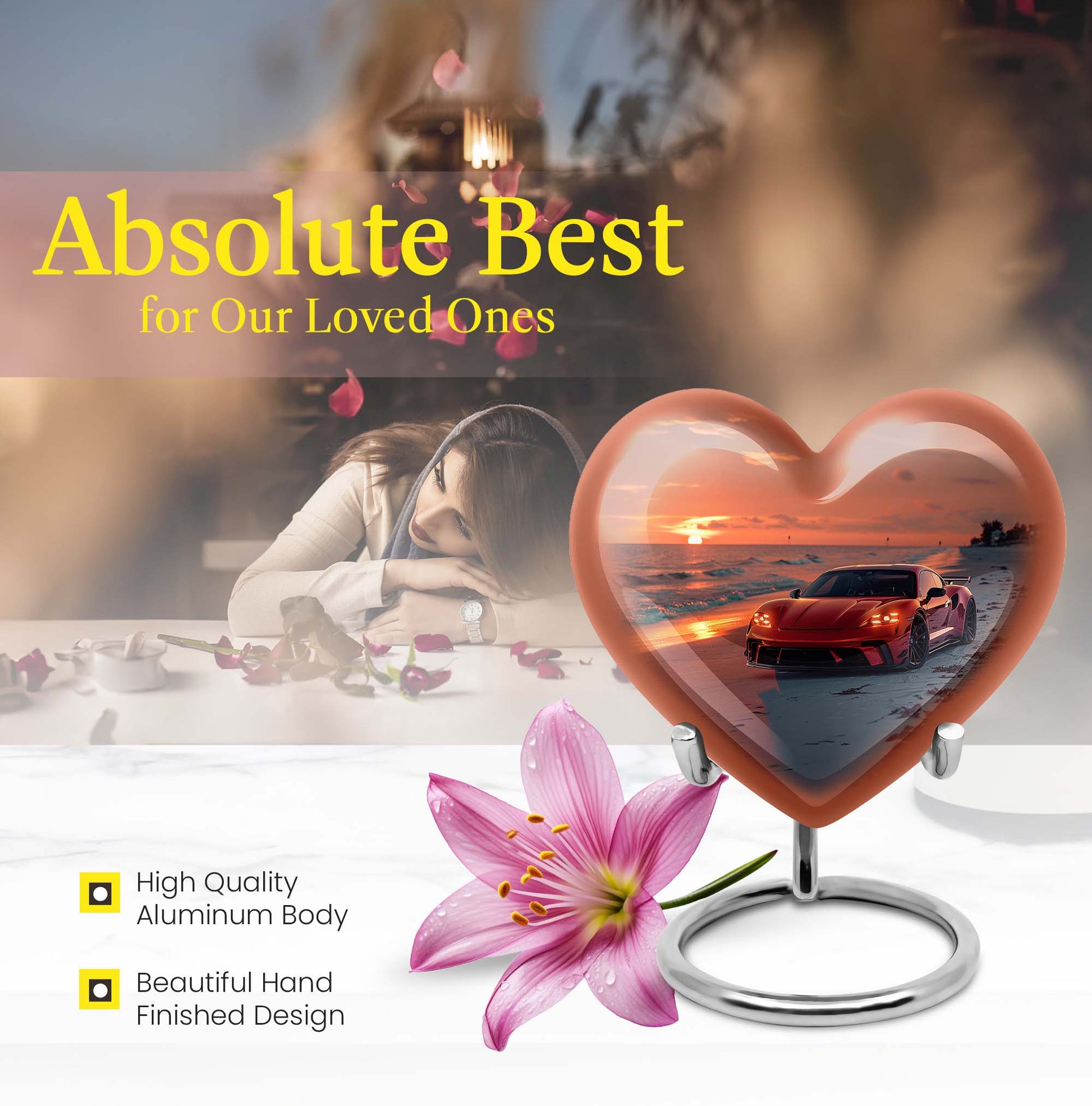 car urn heart design