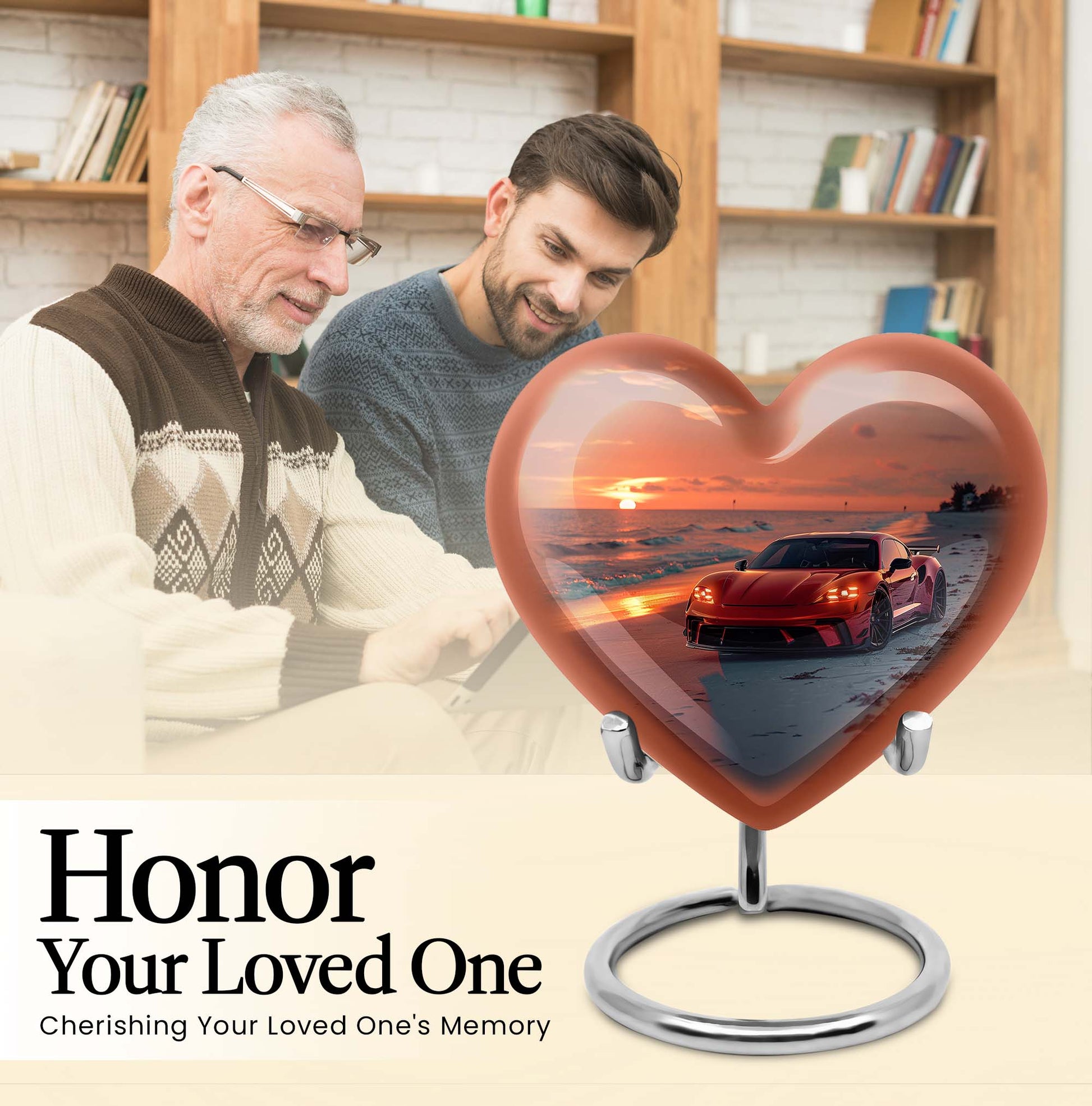 car urn heart design