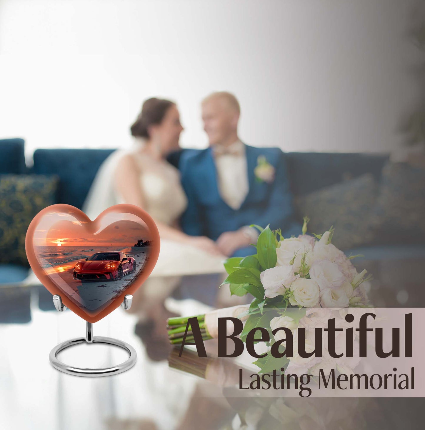car urn heart design
