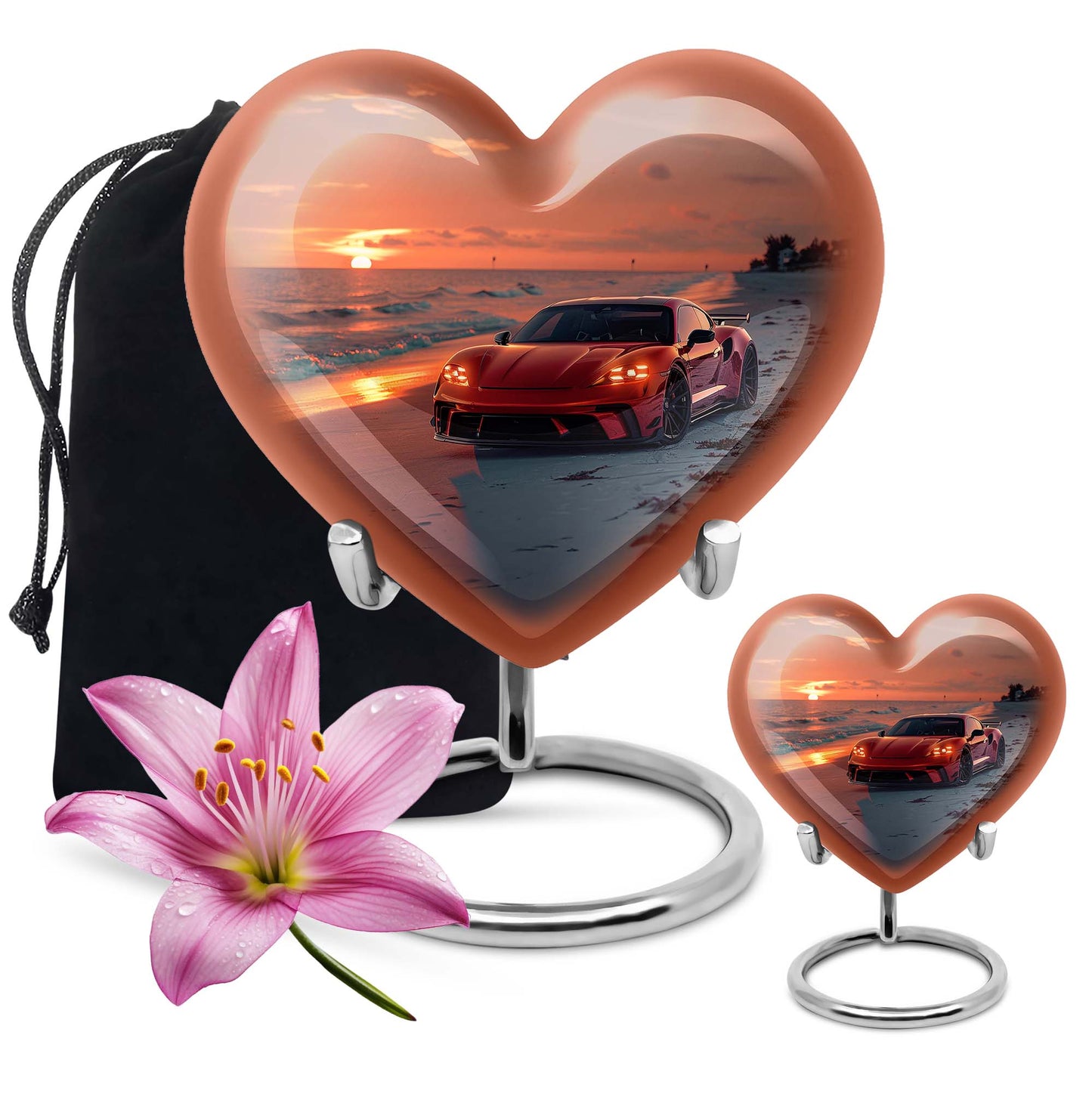Car Theme Large Urn With 1 Keepsake Urn