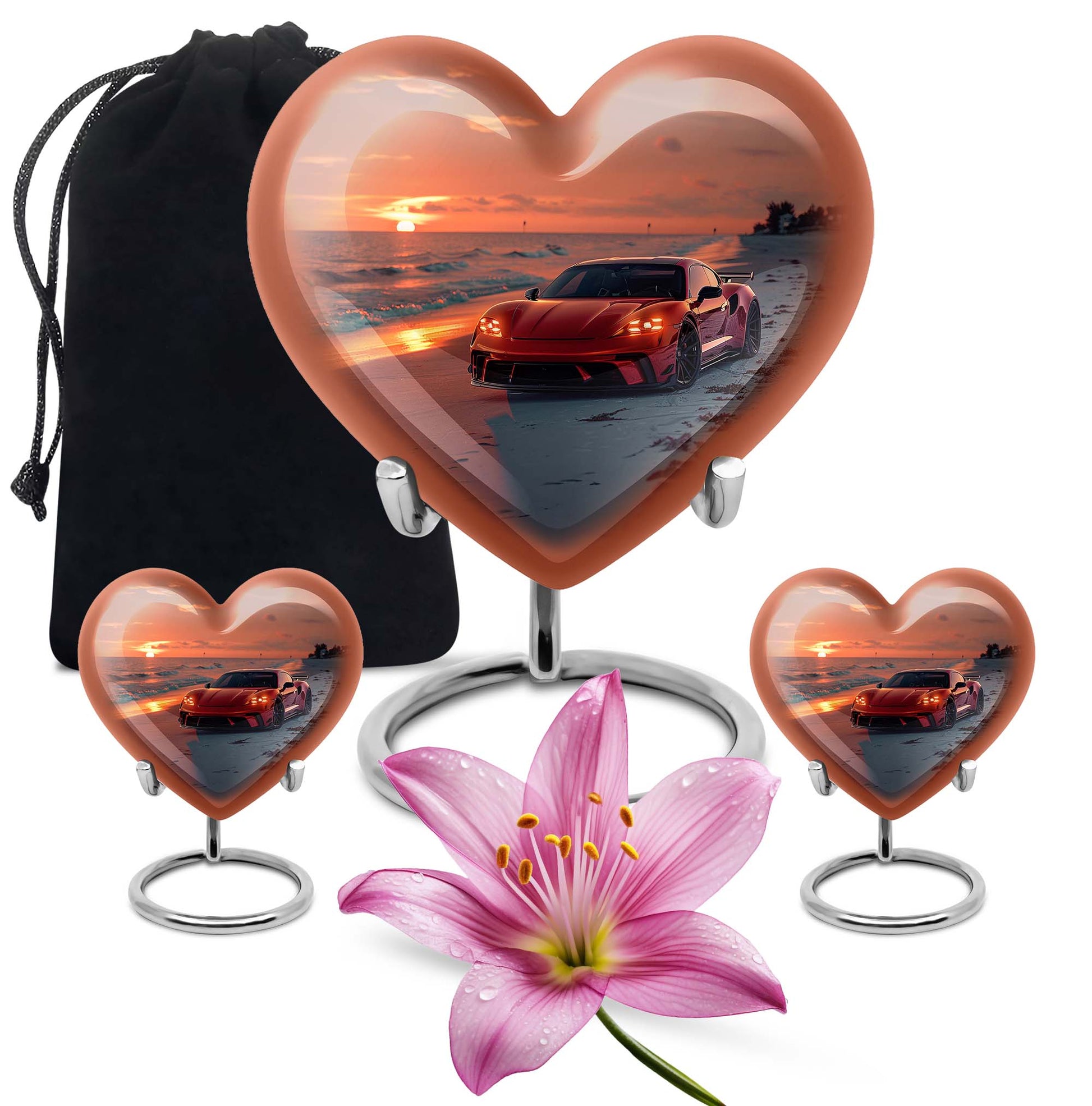 car urn heart design