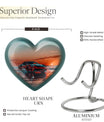 10-inch Heart Shaped Butterfly Themed Cremation Large Urn with Velvet Pouch