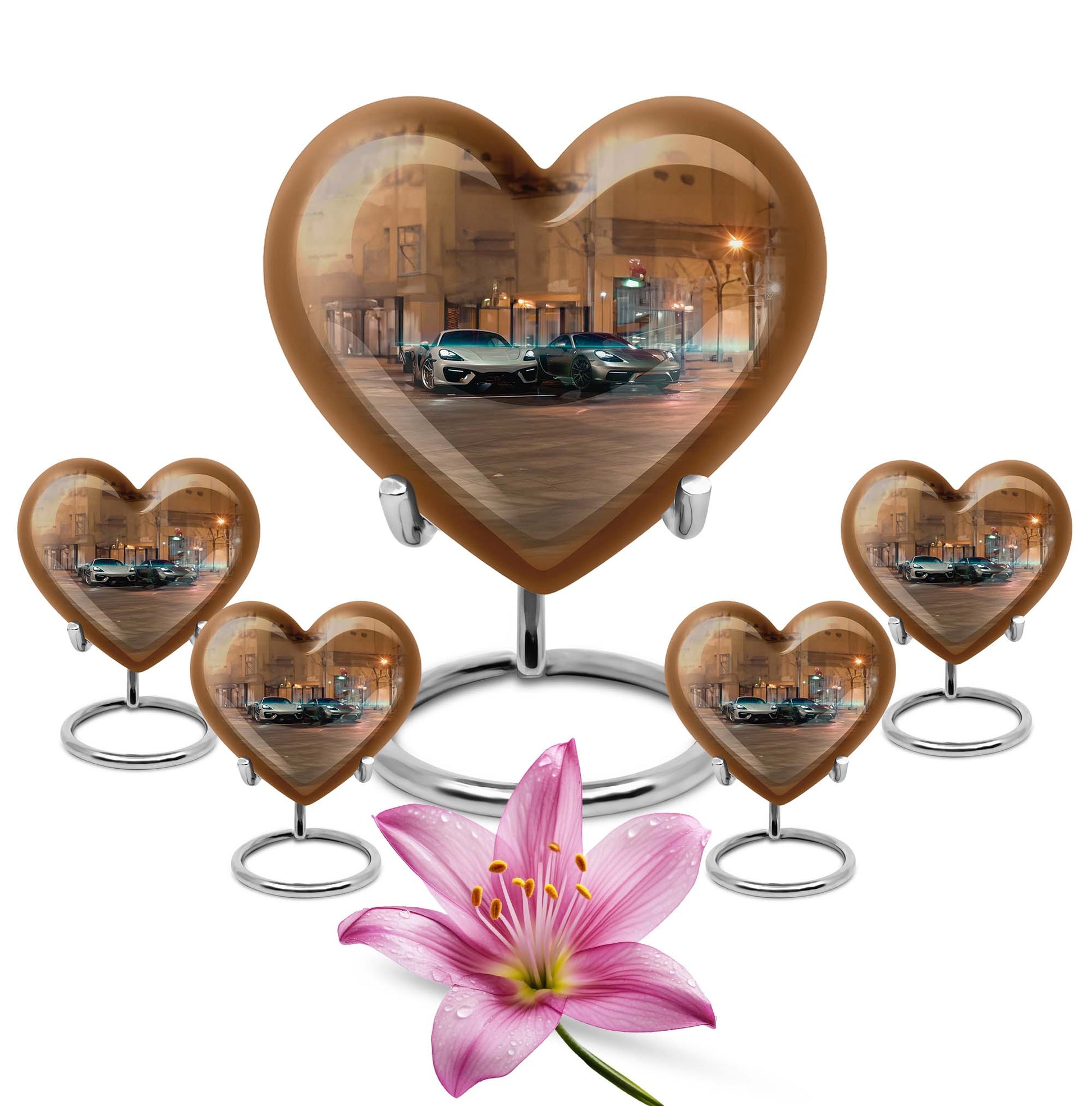 Car Theme Large Urn With 4 Keepsake Urn