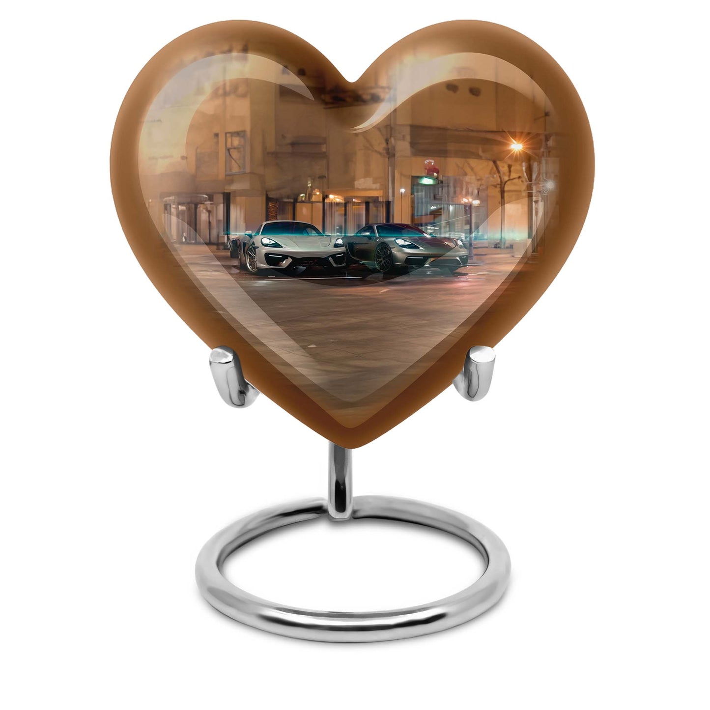Large 10-inch butterfly-themed heart-shaped car Urn for mom,