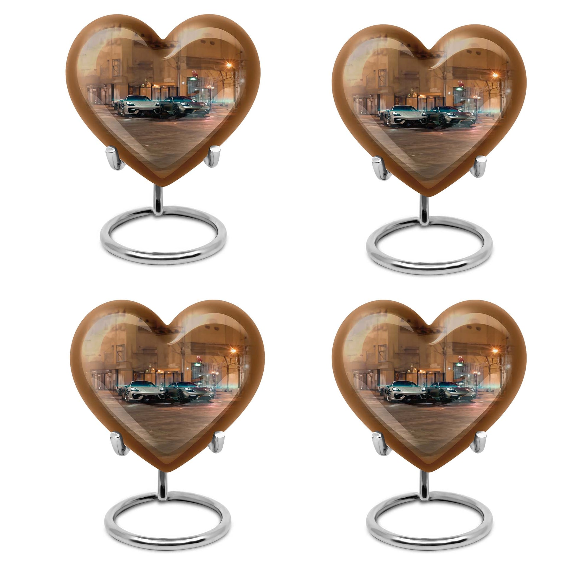 Large 10-inch butterfly-themed heart-shaped car Urn for mom,