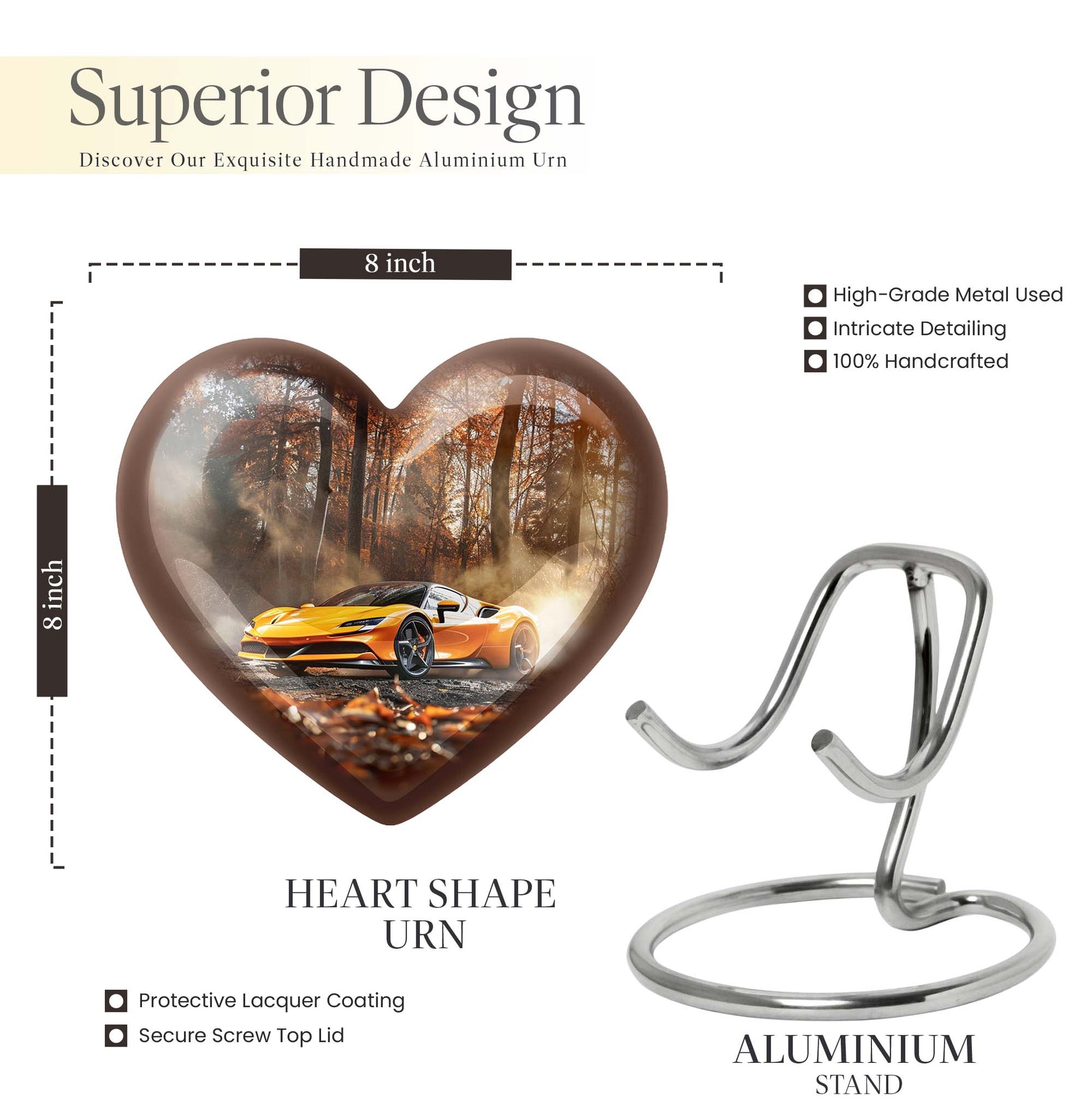 heart design car urn