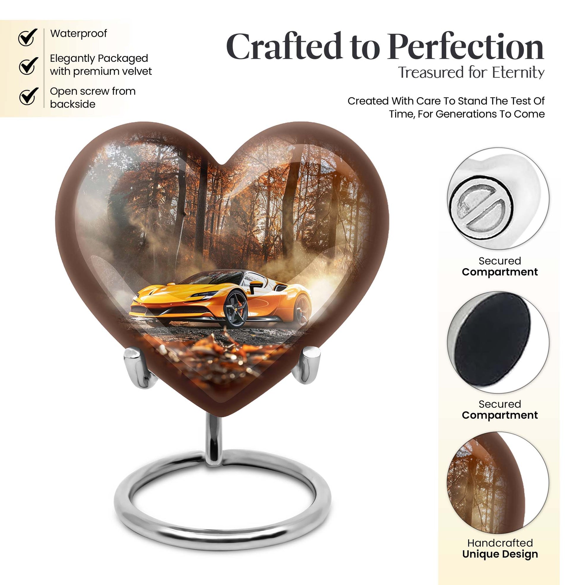 heart design car urn