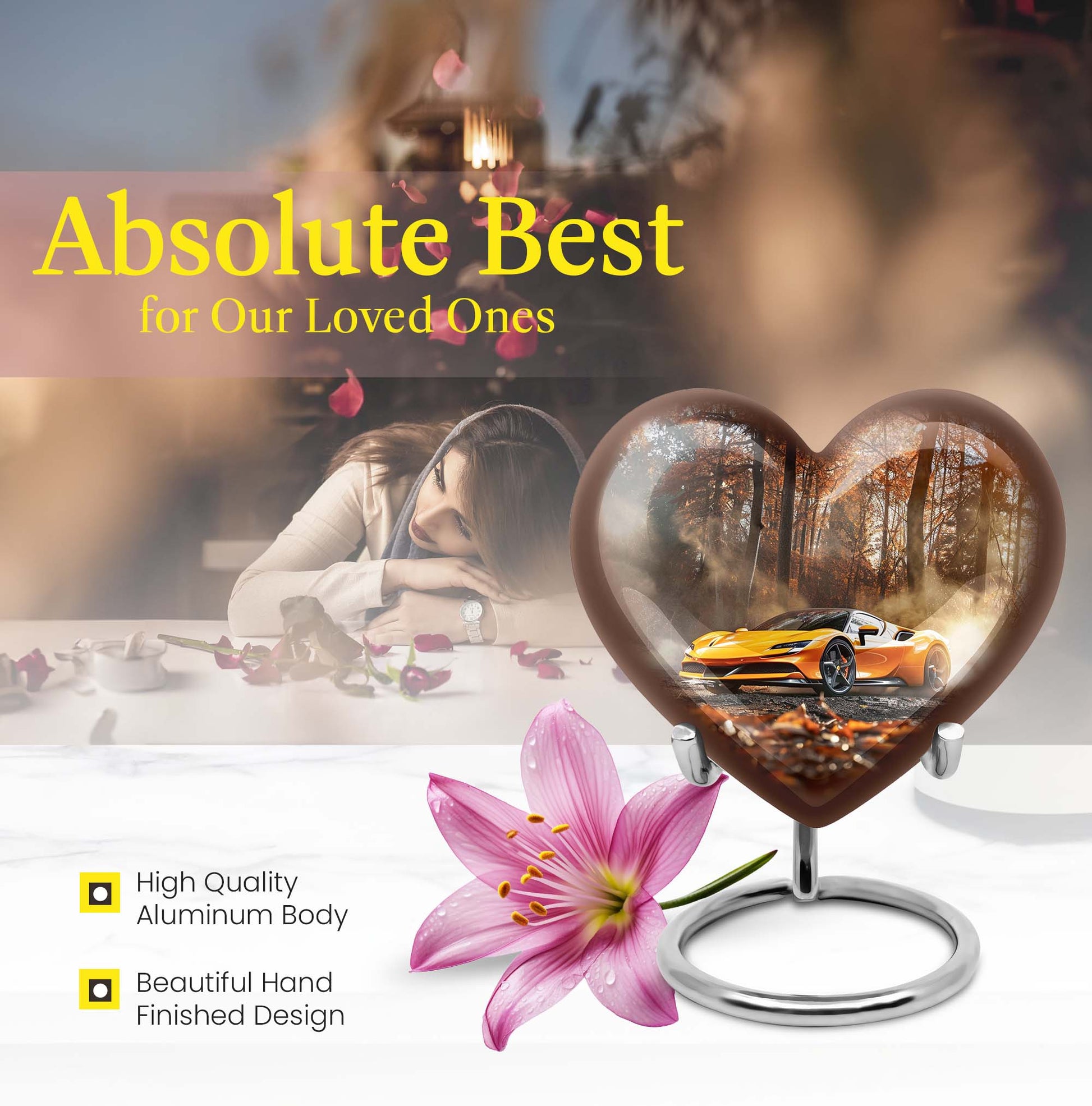 heart design car urn