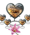 10-inch heart shaped car urn with butterfly design for dad