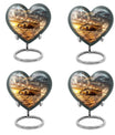 10-inch heart shaped car urn with butterfly design for dad