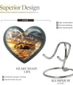 10-inch heart shaped car urn with butterfly design for dad