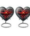 Butterfly themed 10-inch Heart car Urn, aluminium large 