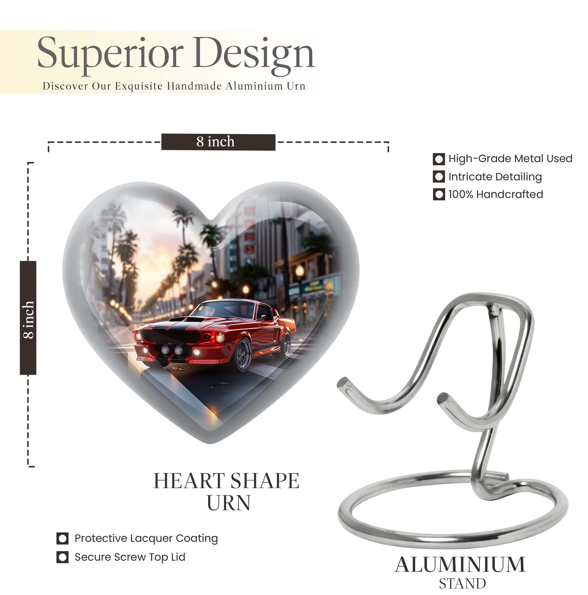 car urn, heart design