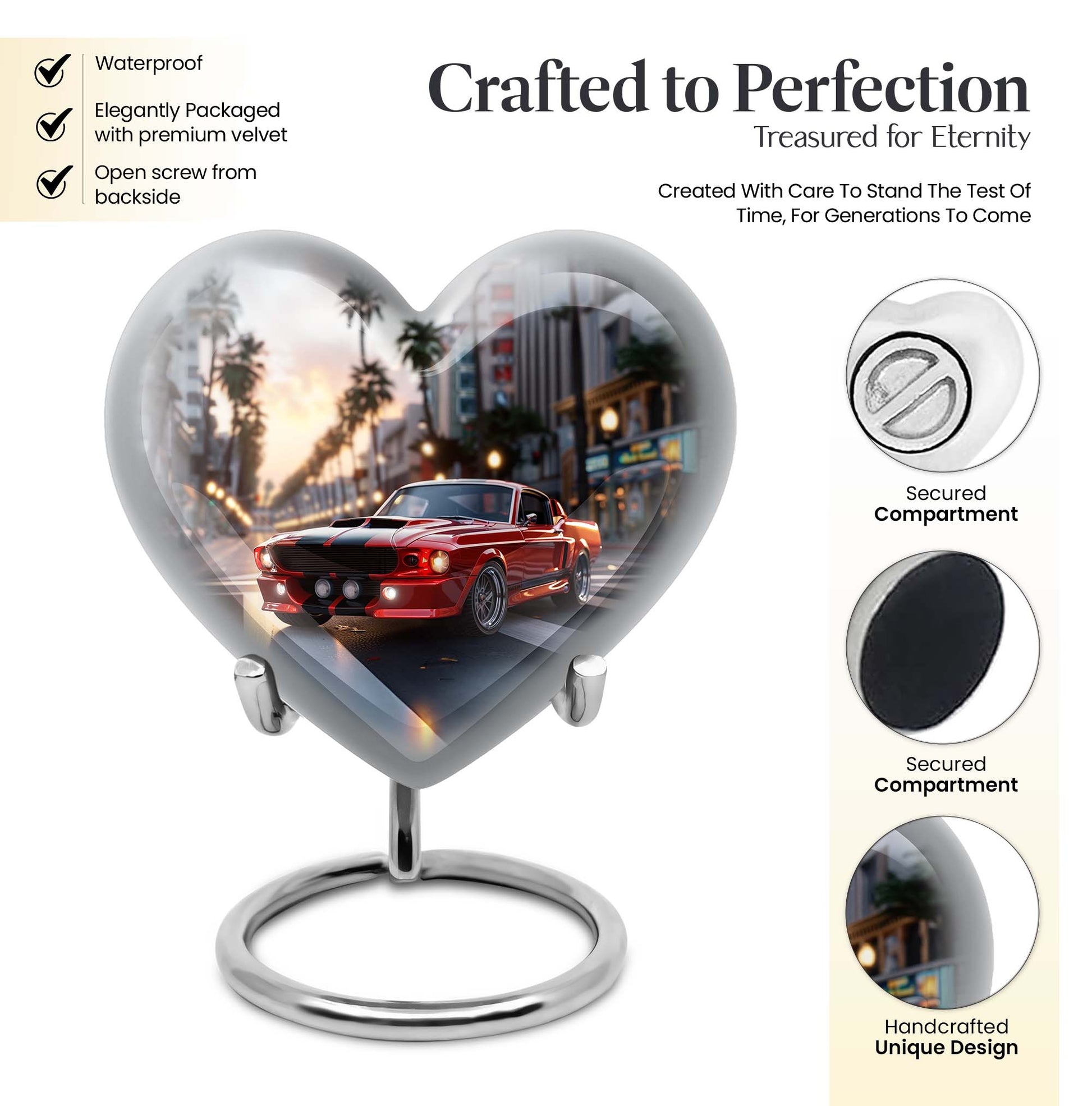 car urn, heart design