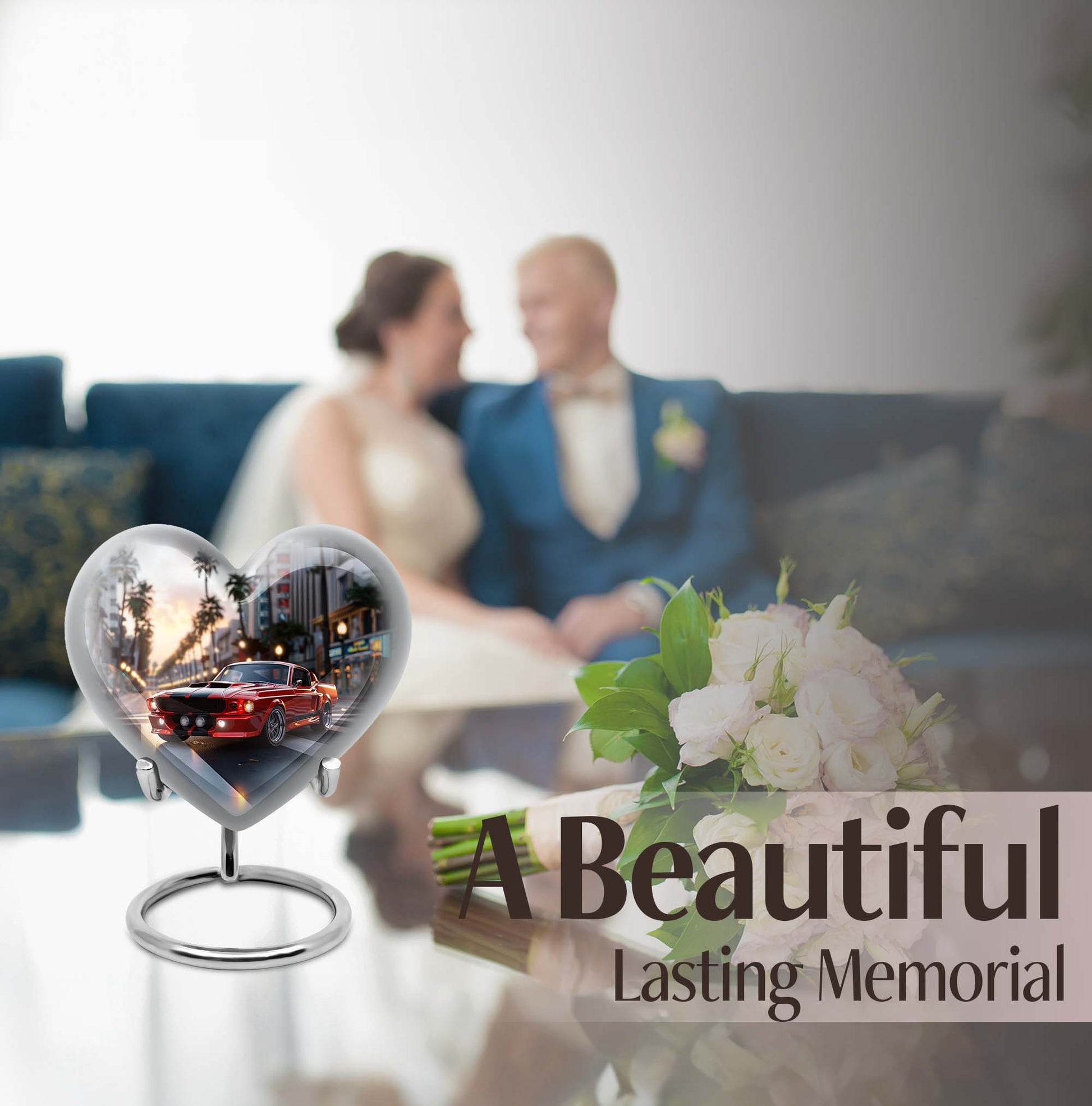 car urn, heart design