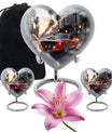 Car Theme Large Urn With 2 Keepsake Urn