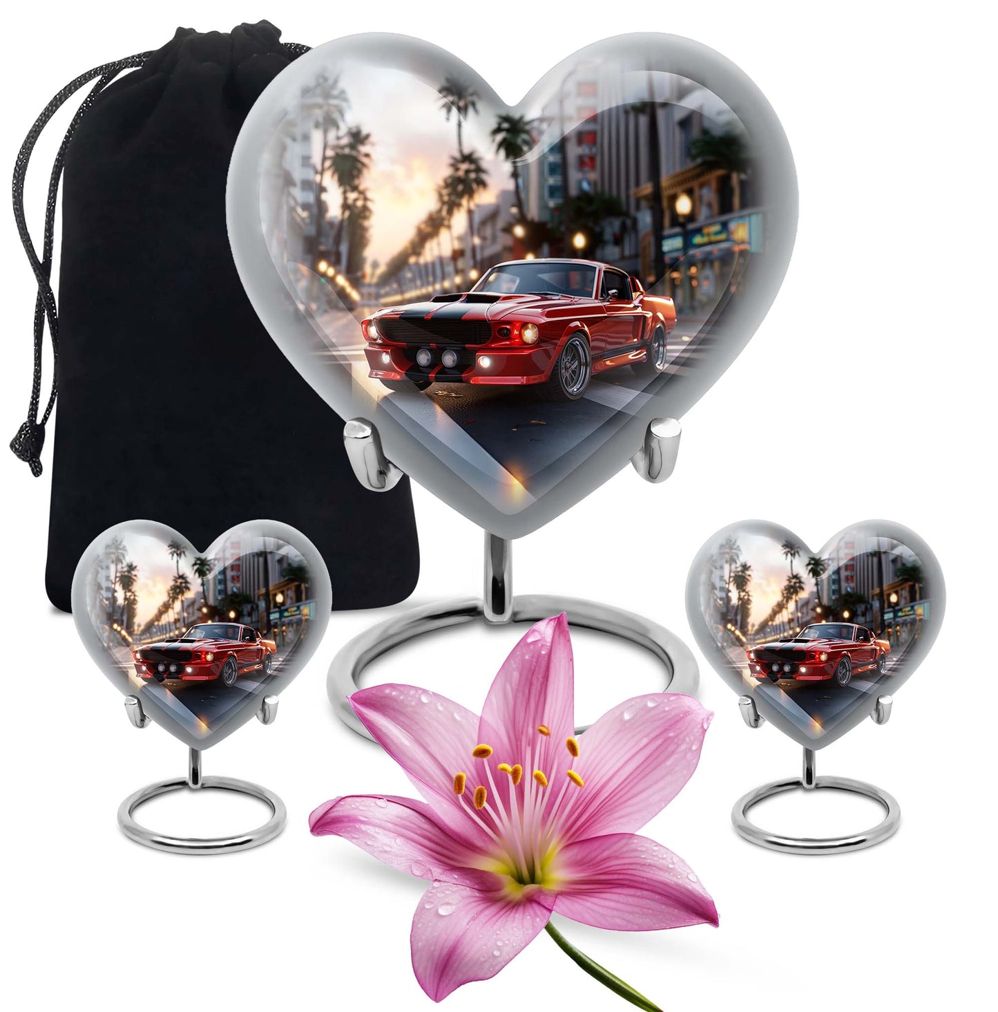 Car Theme Large Urn With 2 Keepsake Urn