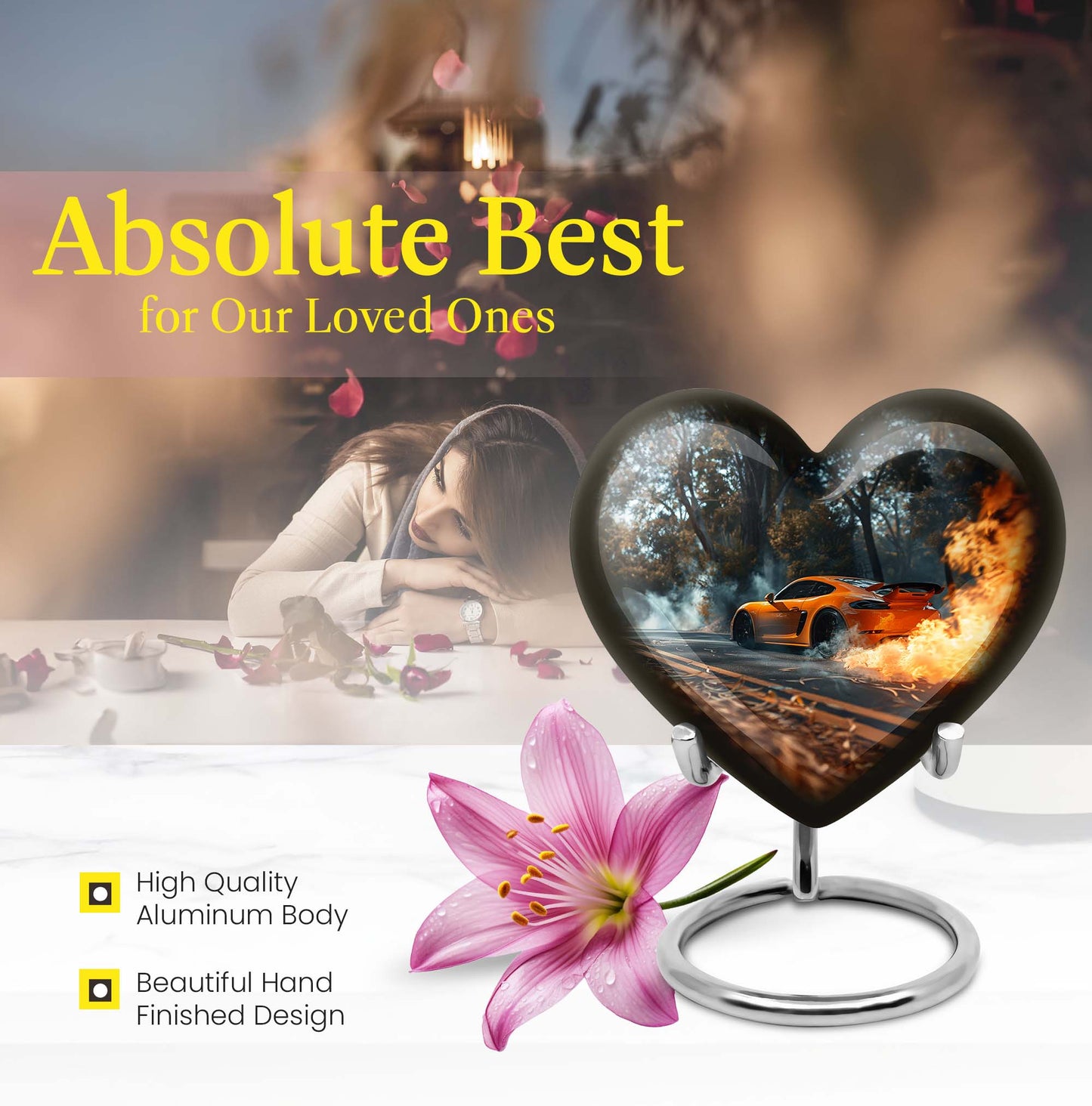 butterfly cremation urn and velvet pouch for men's ashes