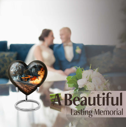 butterfly cremation urn and velvet pouch for men's ashes