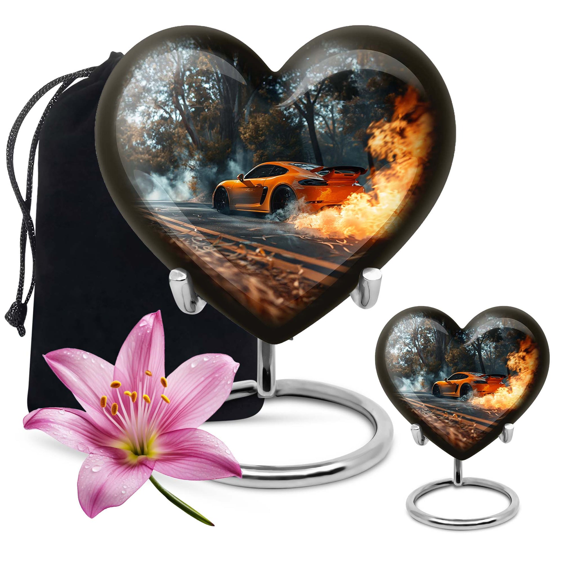 Car Theme Large Urn With 1 Keepsake Urn