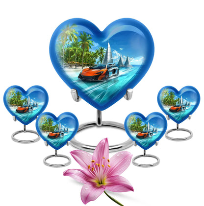 Car Theme Large Urn With 4 Keepsake Urn