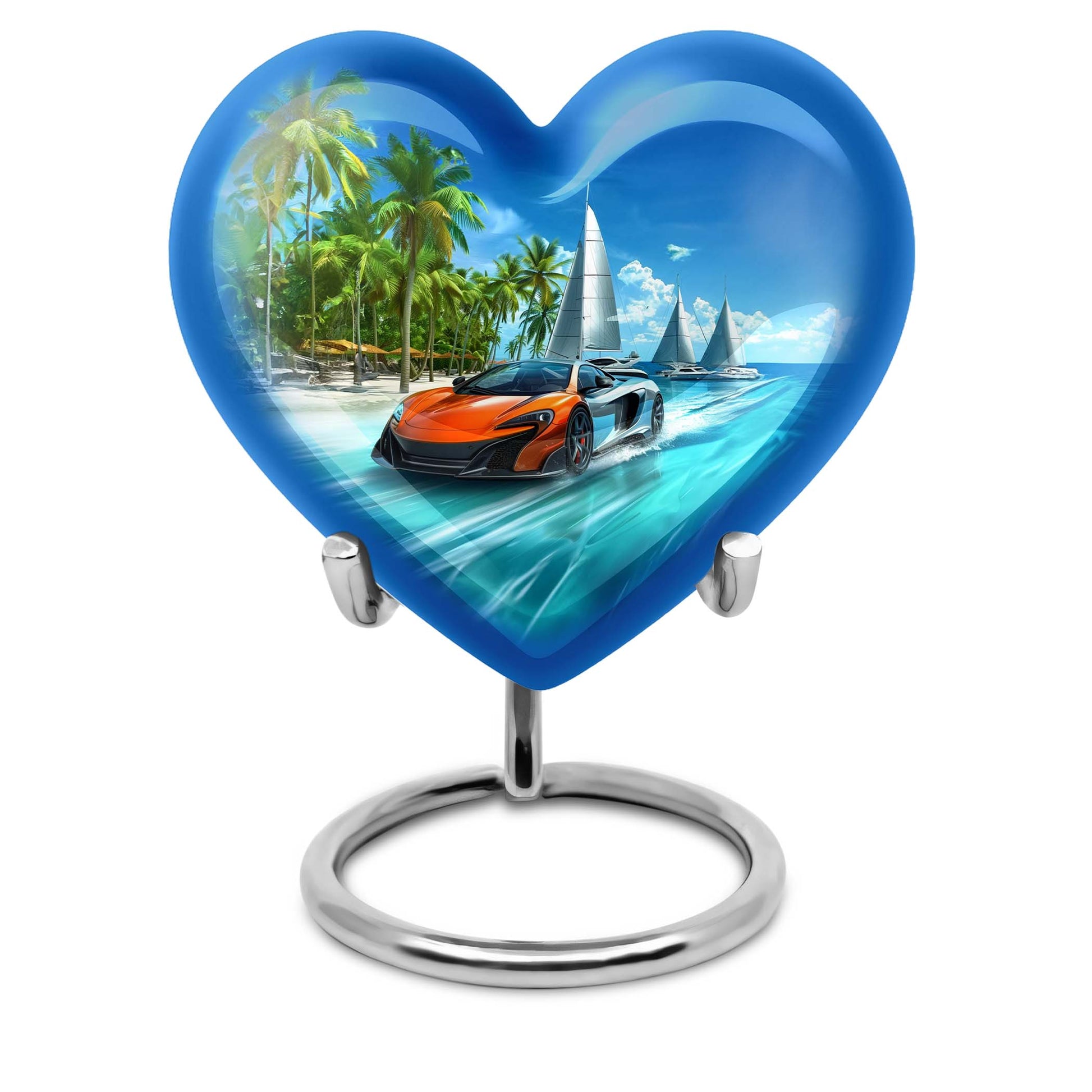  heart-shaped car urn 