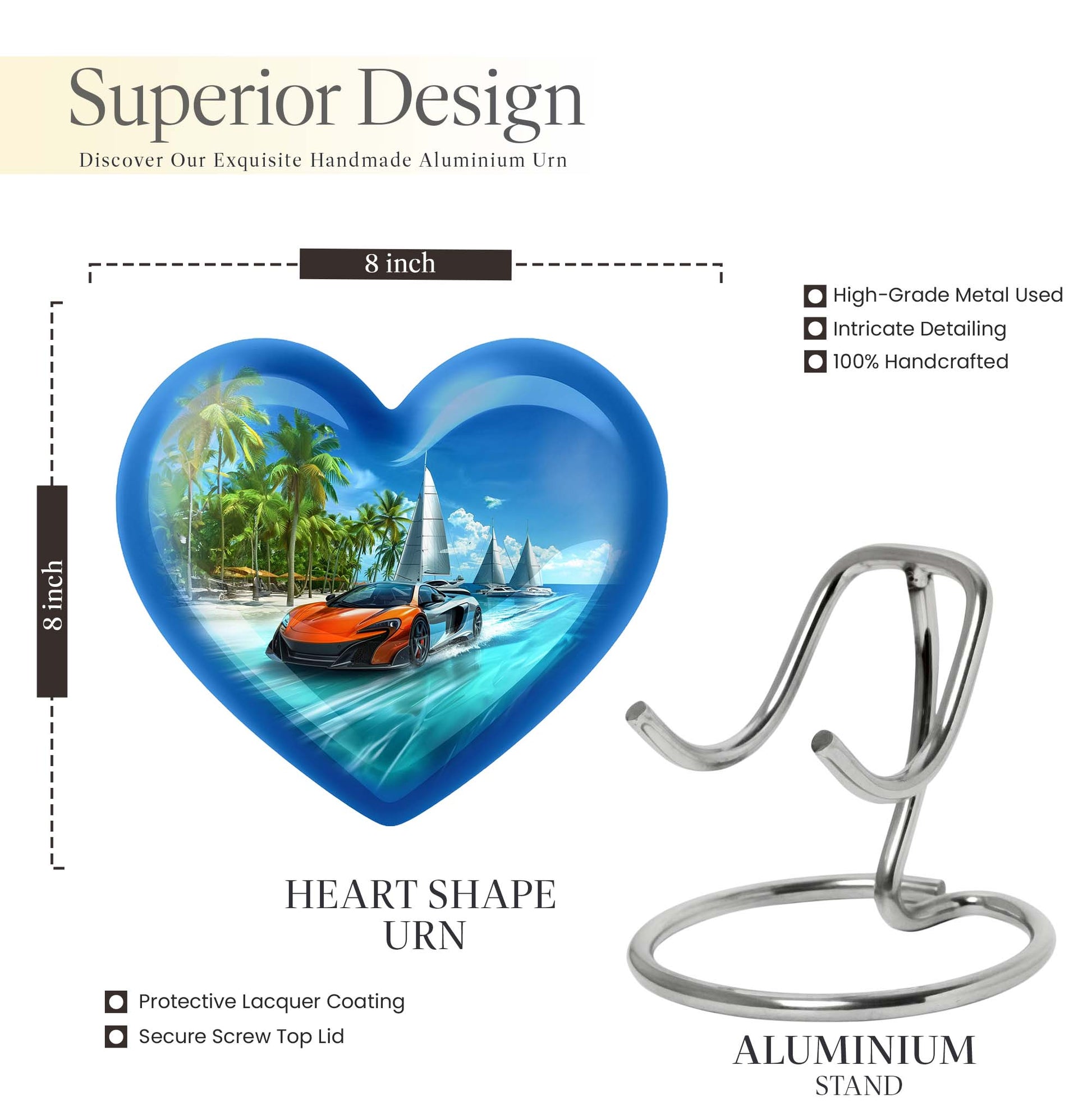  heart-shaped car urn 