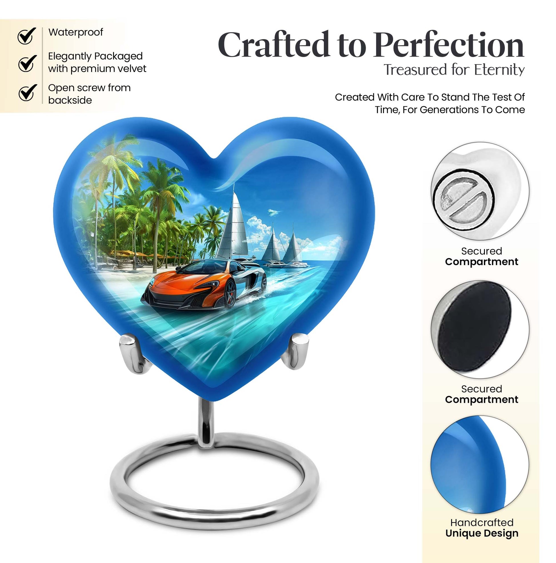  heart-shaped car urn 