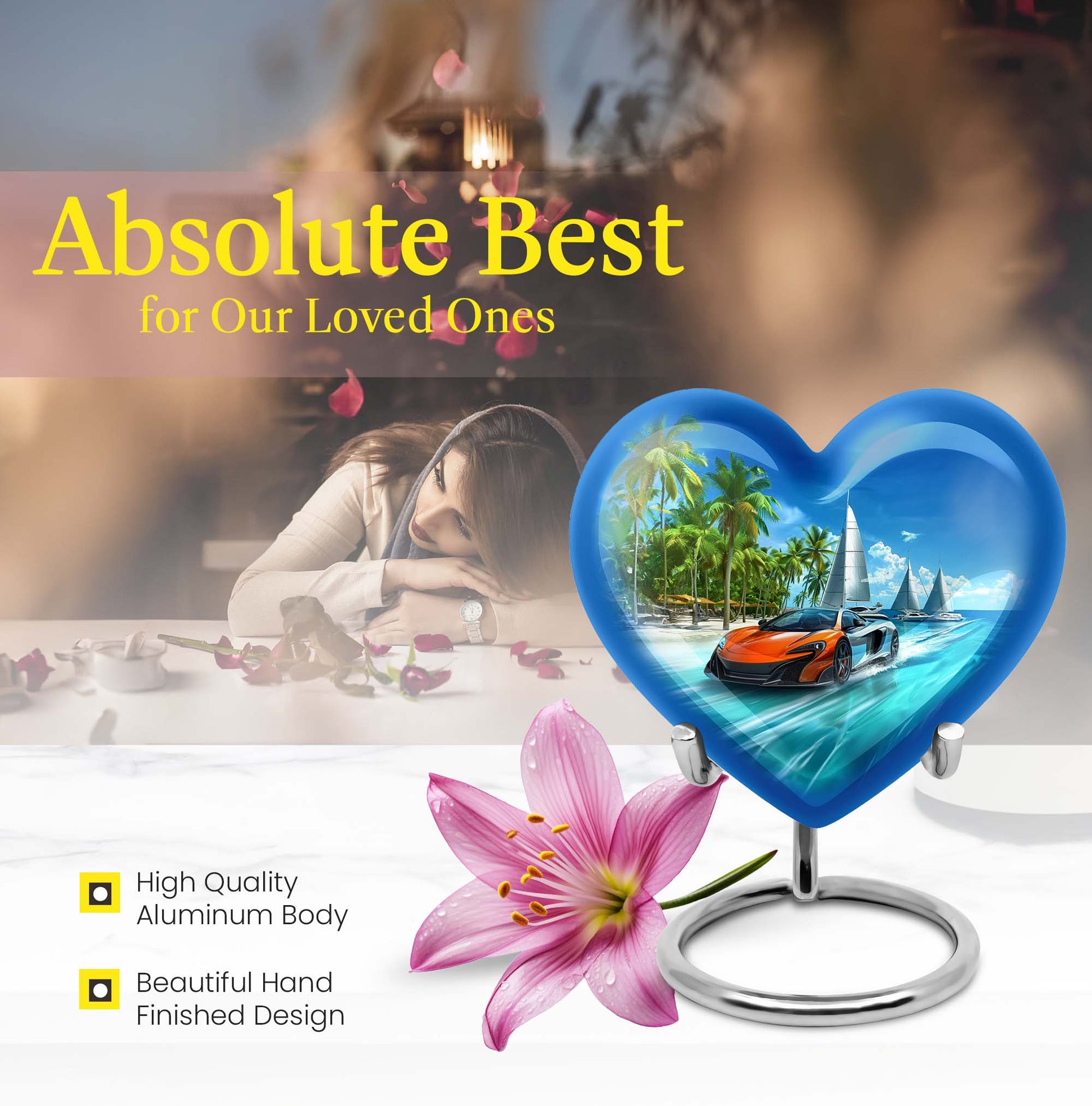  heart-shaped car urn 