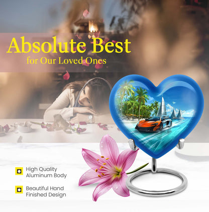  heart-shaped car urn 