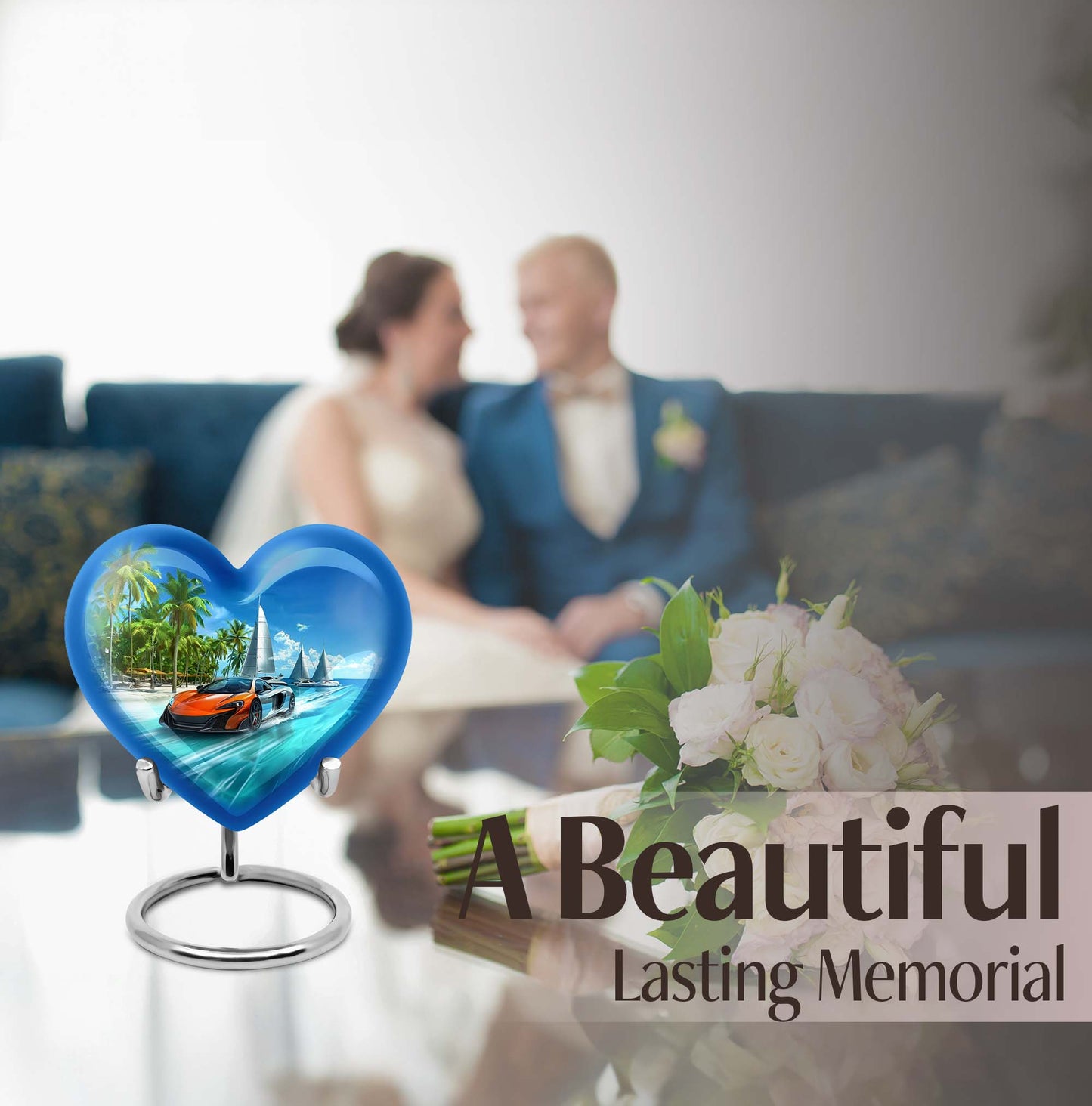  heart-shaped car urn 