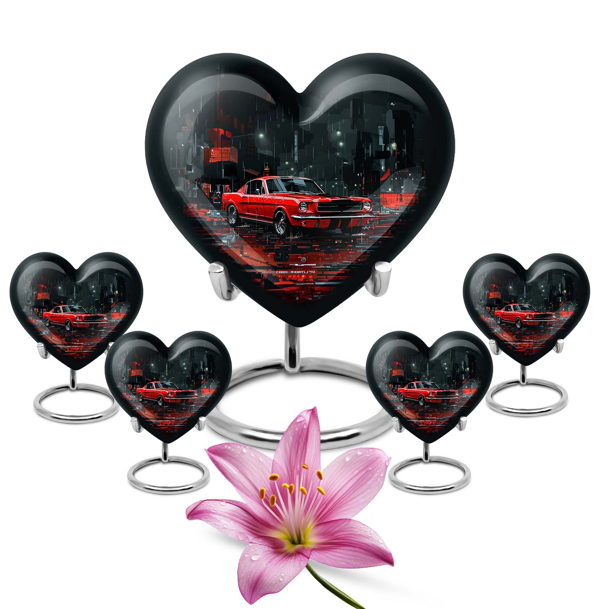 Car Theme Large Urn With 4 Keepsake Urn