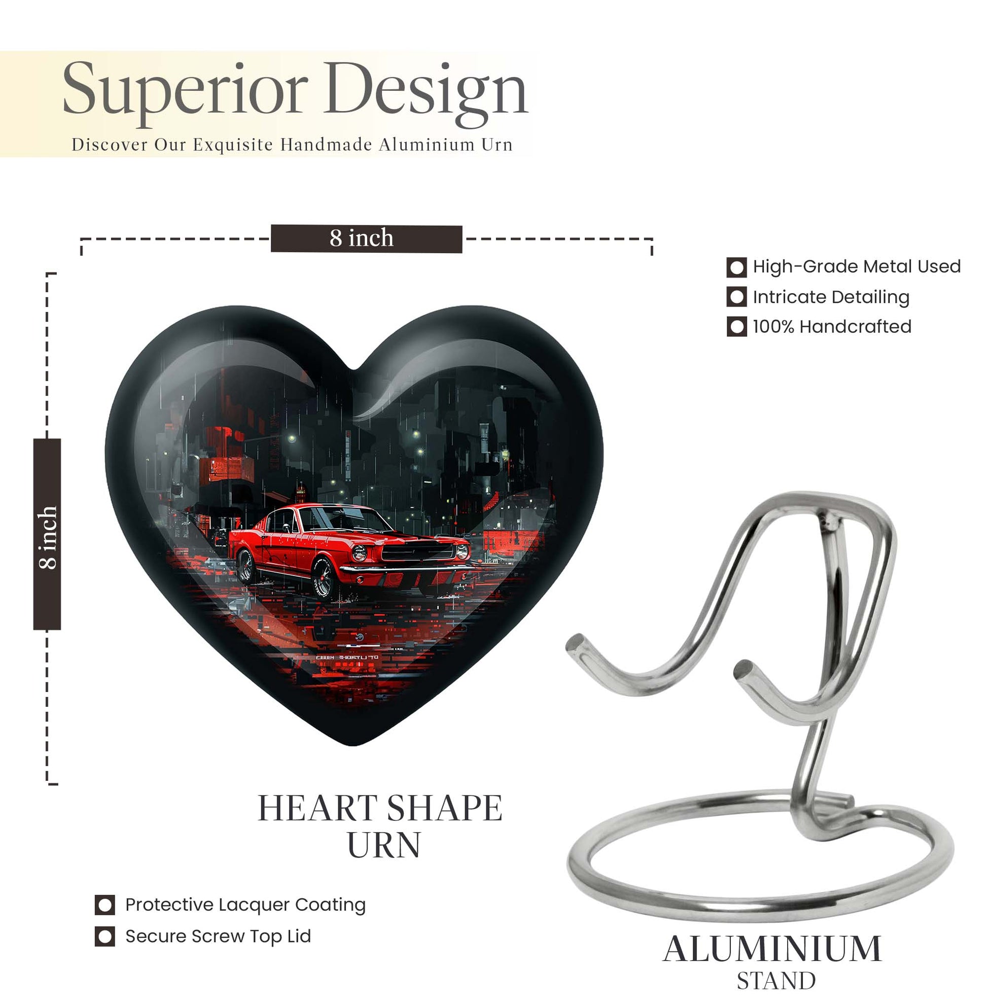 10-inch heart-shaped butterfly Urn