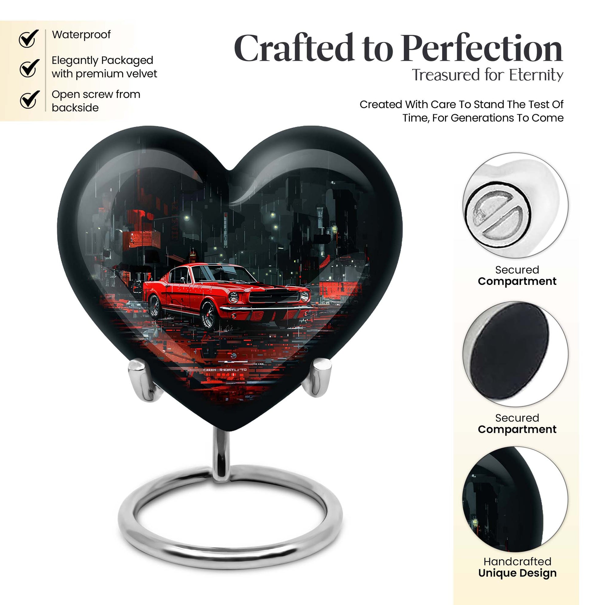 10-inch heart-shaped butterfly Urn