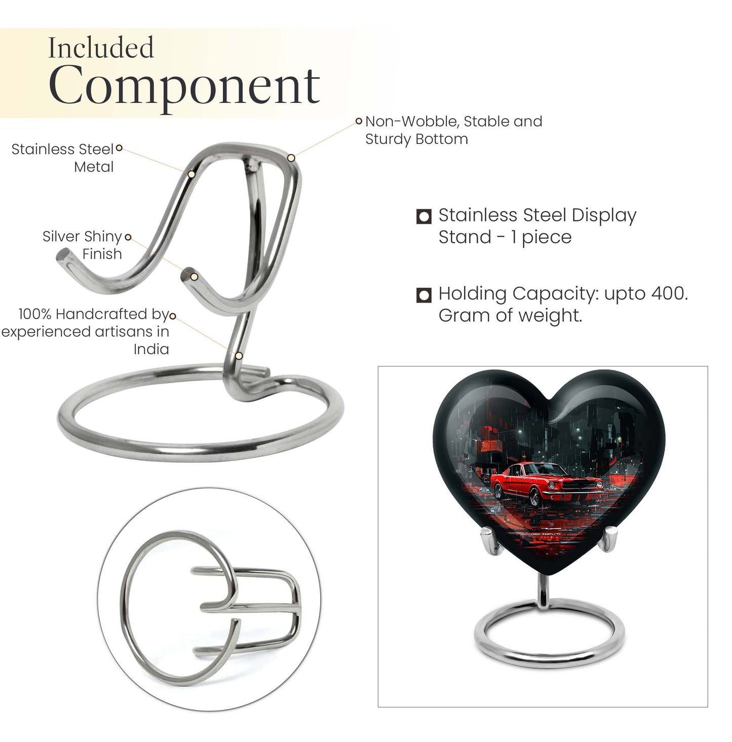 10-inch heart-shaped butterfly Urn