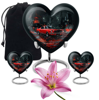 Car Theme Large Urn With 2 Keepsake Urn