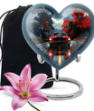 heart urn with butterfly theme