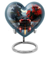 heart urn with butterfly theme