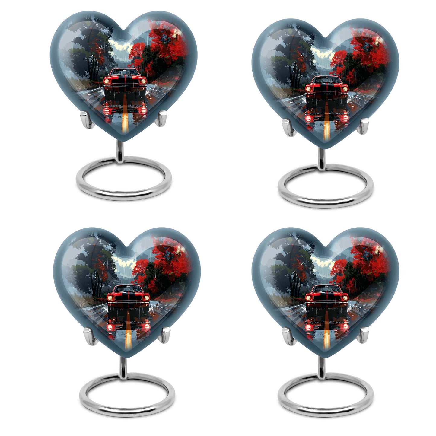 heart urn with butterfly theme