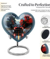 heart urn with butterfly theme