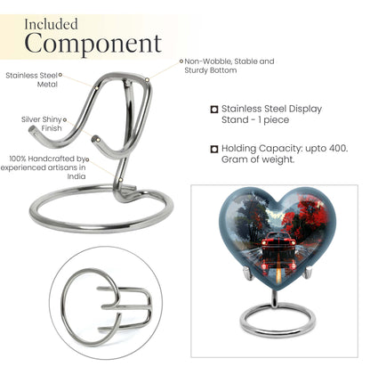 heart urn with butterfly theme