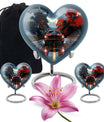 heart urn with butterfly theme