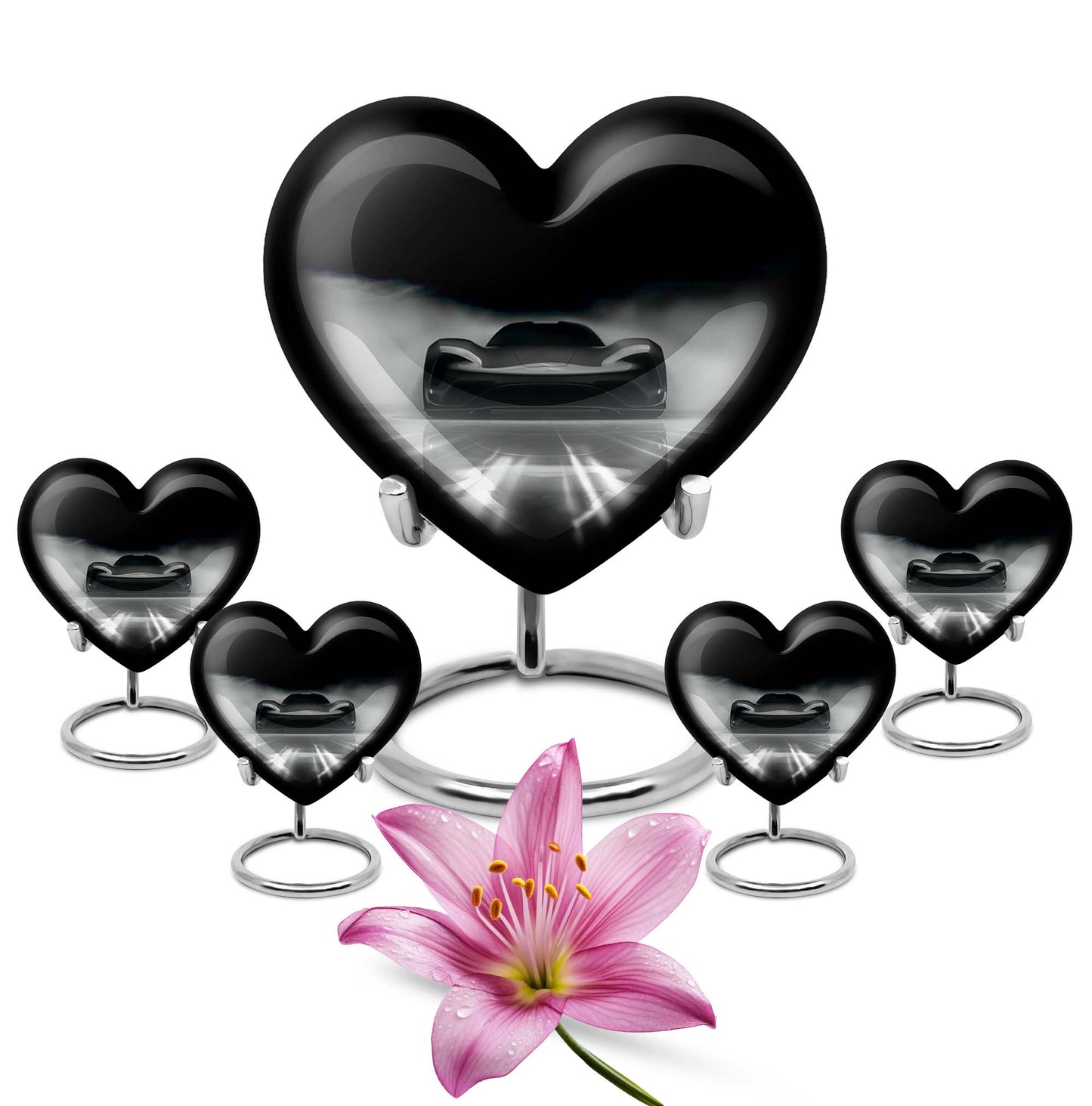 heart-shaped car urn