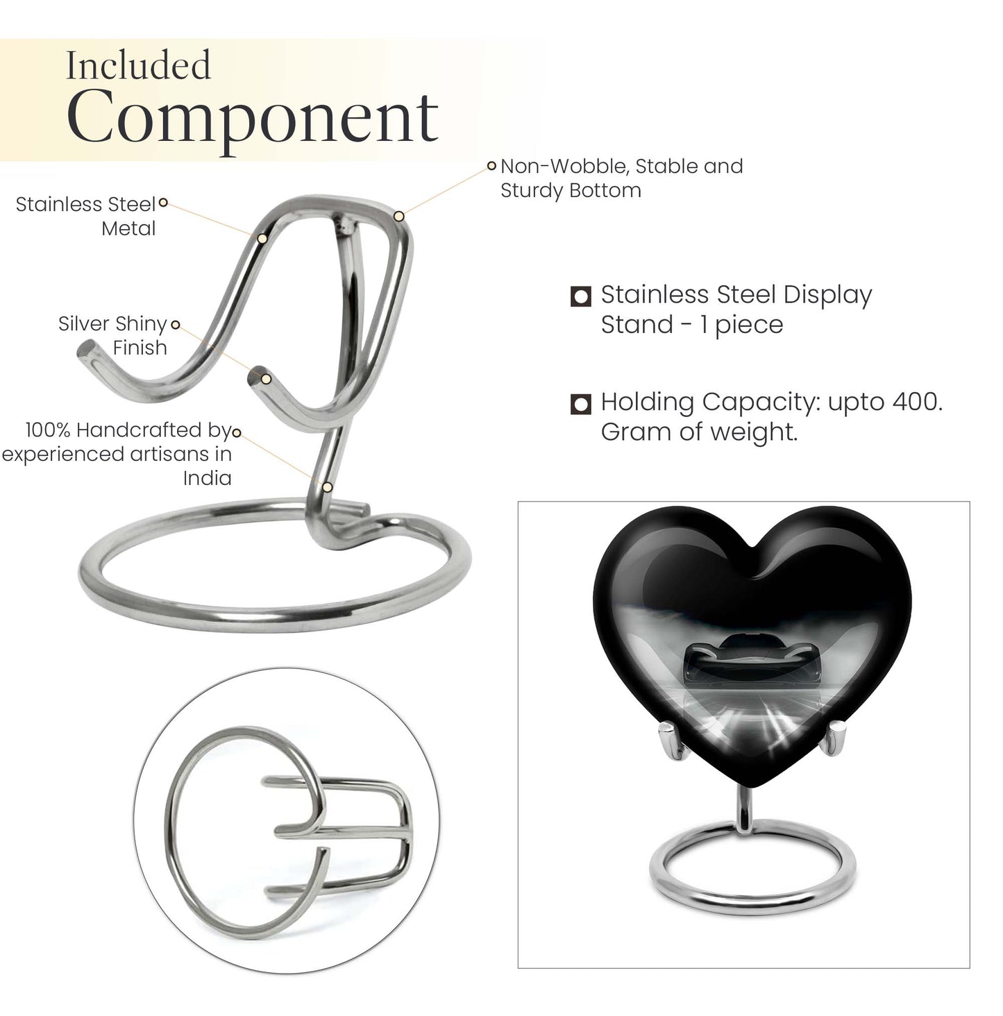 heart-shaped car urn