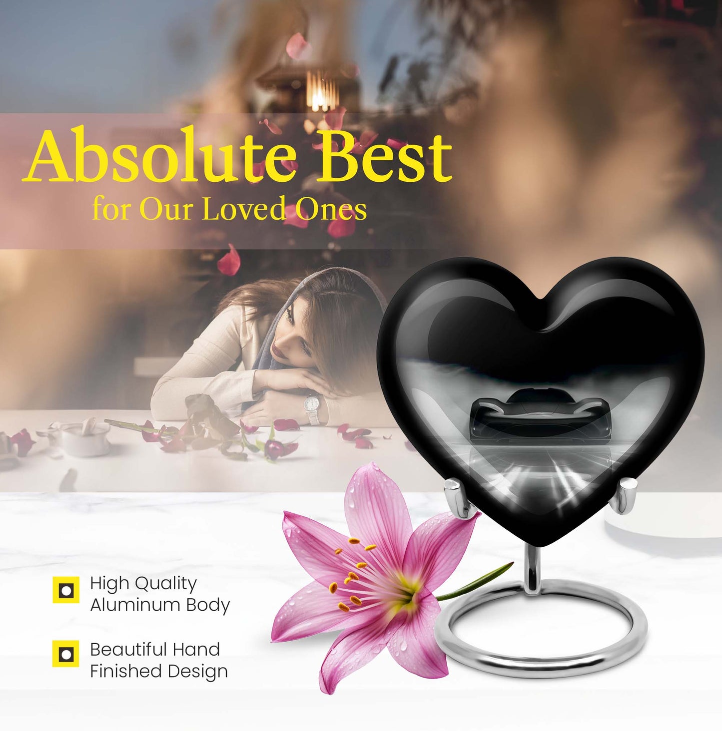 heart-shaped car urn