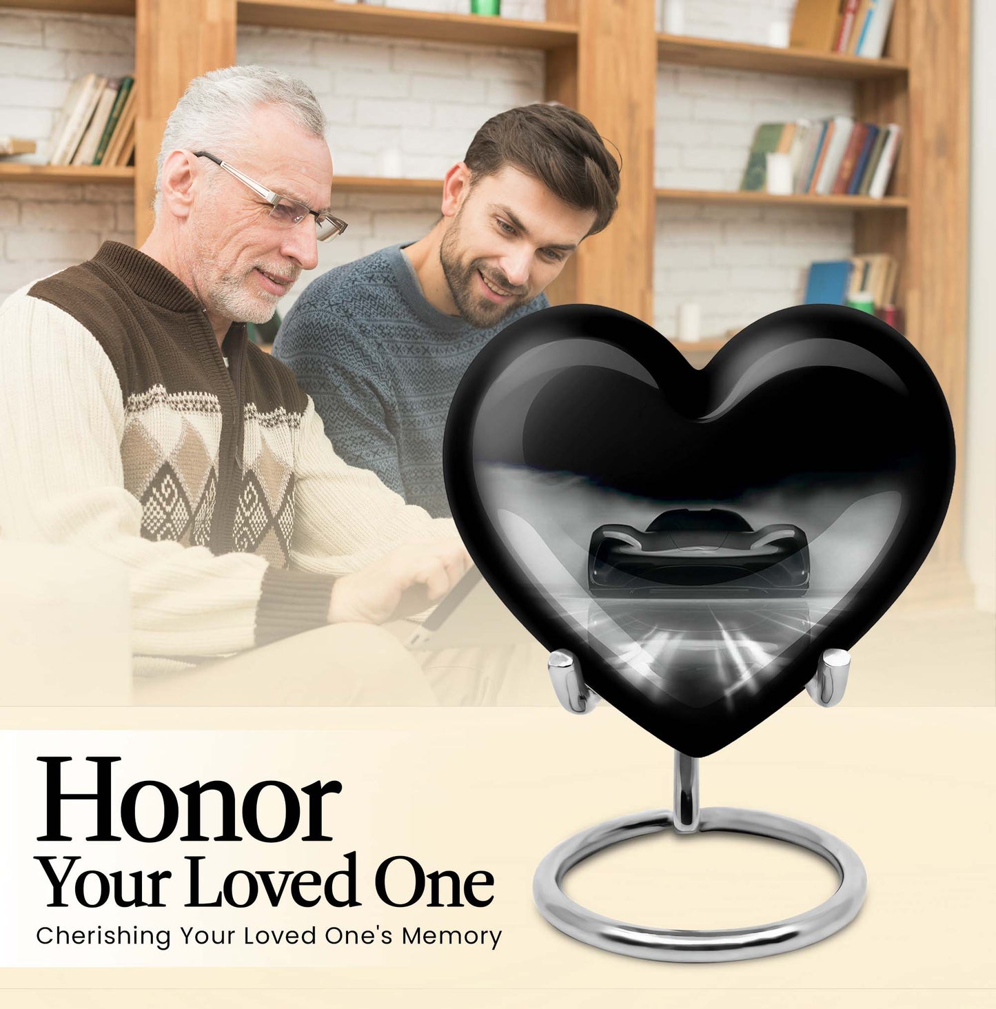 heart-shaped car urn