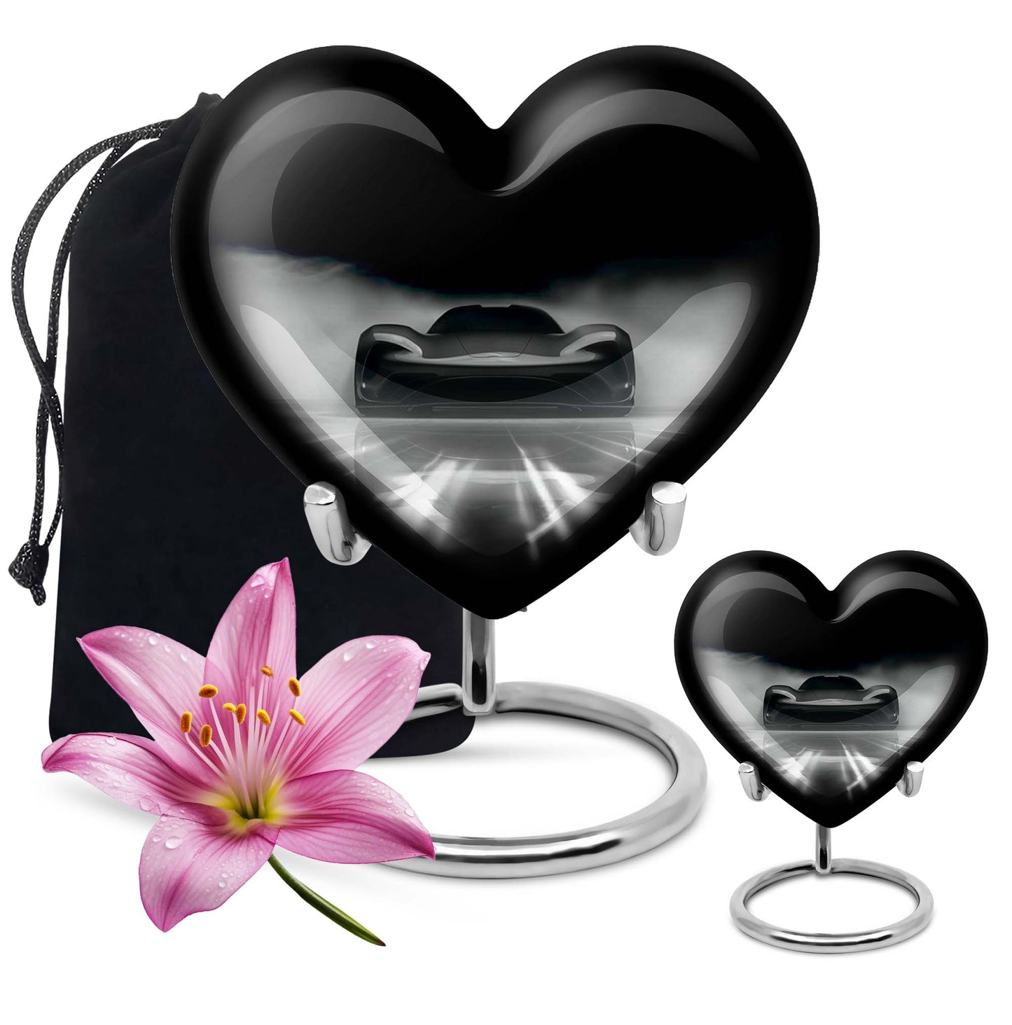 heart-shaped car urn